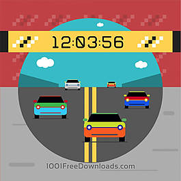 公路跑车。种族矢量图