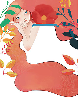 手绘美女 广告插画 淘宝banner插画