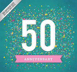 創意50周年紀念賀卡矢量素材
