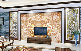 歐式豪華時尚電視背景墻設計