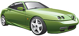 綠色矢量賽車圖片
