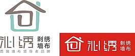沁繡刺繡墻布LOGO