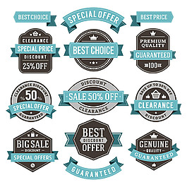 藍色橫幅標簽素材圖片