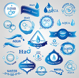 蓝色水滴标签图片