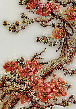 玻璃彩色梅花玄关图