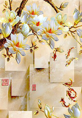 3D白玉蘭玄關