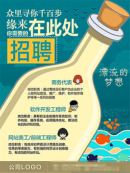 卡通扁平招聘海報(bào)