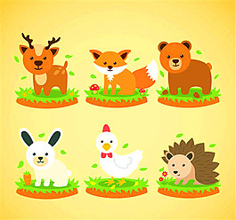 可愛動物矢量