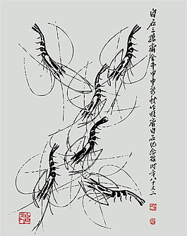 蝦主題玄關(guān)畫