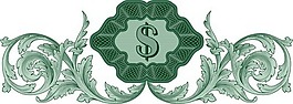 帶金錢符號的插圖飾品