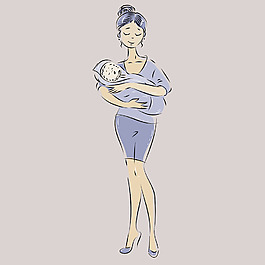 抱著嬰兒的女人圖片