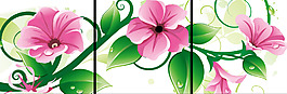 淡雅清新花朵三聯(lián)畫裝飾設(shè)計(jì)