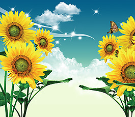 太陽花圖片背景墻