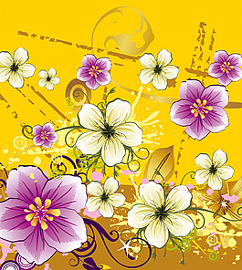 矢量風(fēng)格花卉背景墻