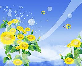 向日葵花卉背景墻