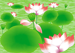 荷花池塘背景墻