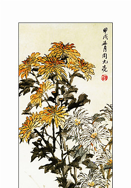 水墨花朵裝飾畫