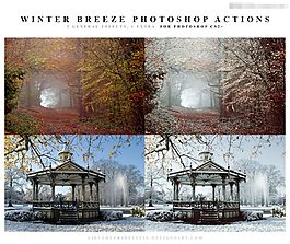 唯美的冬季雪景效果PS動作