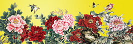 牡丹花三聯(lián)畫