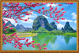 花朵風(fēng)景裝飾畫