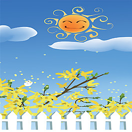 花朵圍欄裝飾畫