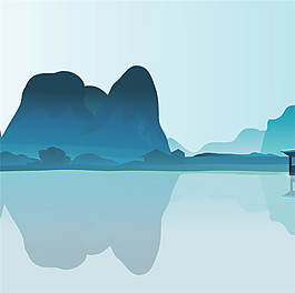 山峰倒影装饰画