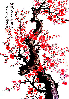中式梅花背景墻