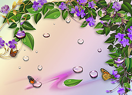 紫色花藤裝飾畫