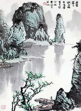 山水畫裝飾背景墻