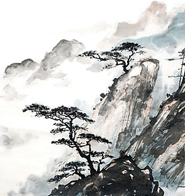 中國(guó)山水畫背景墻