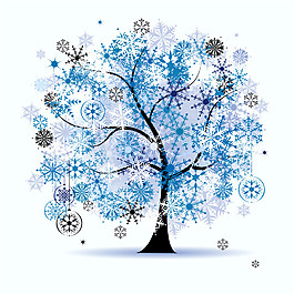 亮麗雪花樹裝飾畫