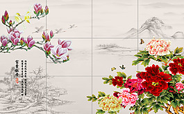 鮮花裝飾背景墻