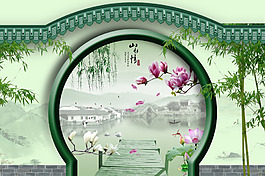 莊園背景裝飾畫