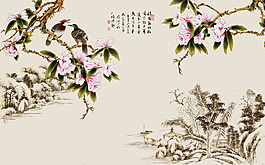 樹枝裝飾素材背景墻