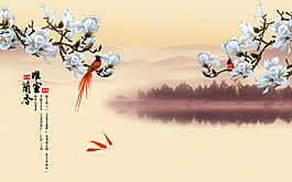 白色花卉裝飾背景墻