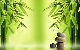 竹子綠色裝飾背景墻