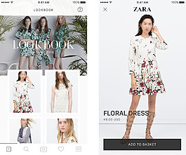 Zara 畫廊移動手機APP界面UI