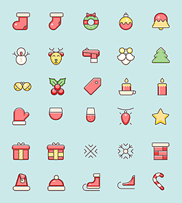 多彩圣誕圖標移動手機APP界面UI