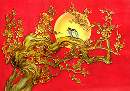 金色樹木背景素材