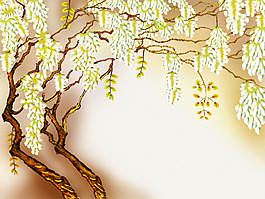 樹(shù)木花卉背景墻