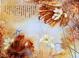 抽象花卉元素背景墻