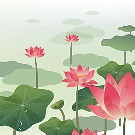 荷花蓮葉裝飾畫