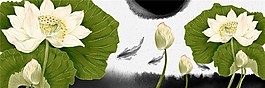 白色荷花裝飾畫