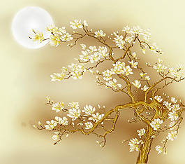 金色樹木背景素材
