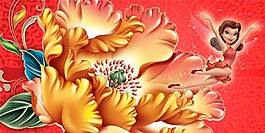 裝飾花朵娃娃裝飾畫