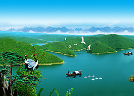 大自然湖泊风光