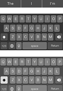 iOS 8黑色鍵盤移動手機(jī)APP界面UI
