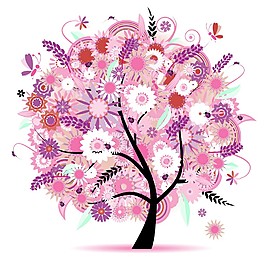 卡通花朵樹裝飾畫