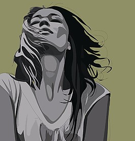 卡通女人裝飾畫