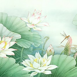 荷花蓮葉裝飾畫